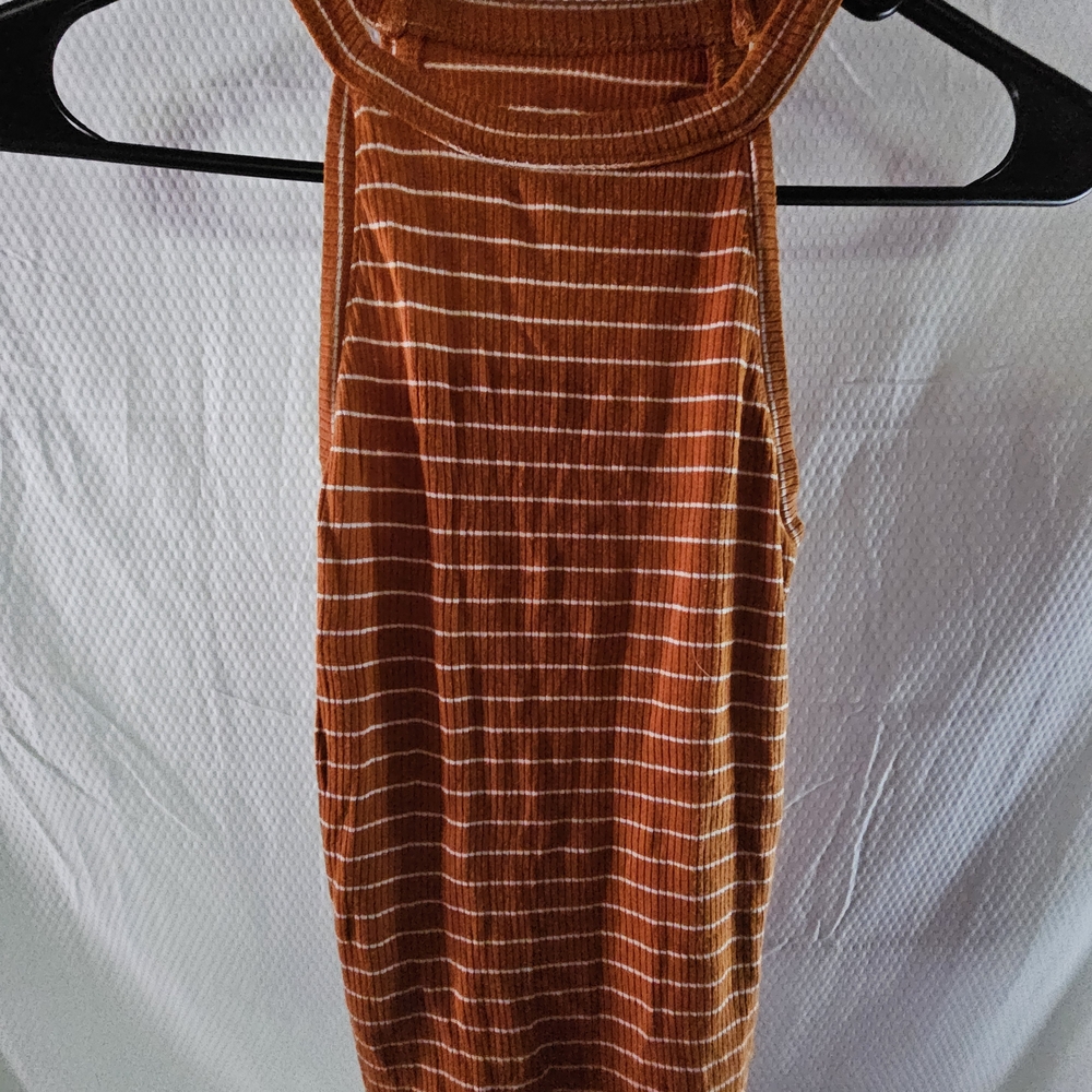 Mudd Orange Fitted Sleeveless Tank Top